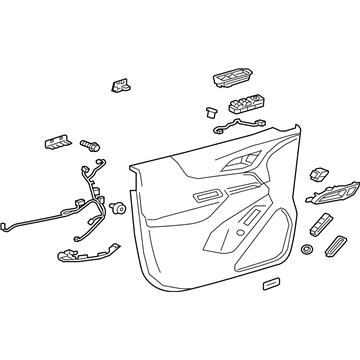 GM 84216602 Door Trim Panel, Ash Gray, Front Driver Side