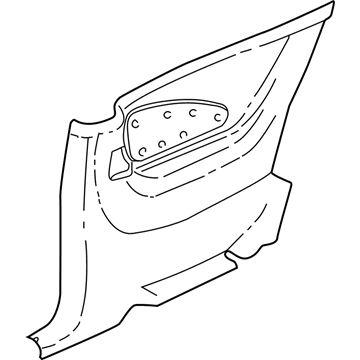 GM 10435161 Lower Trim Panel, Black, Rear Passenger Side