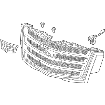 GM 23405570 Upper Grille, Black, Front