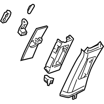 GM 15145752 Upper Center Pillar Trim, Gray, Passenger Side GM 15145752 Upper Center Pillar Trim, Gray, Passenger Side