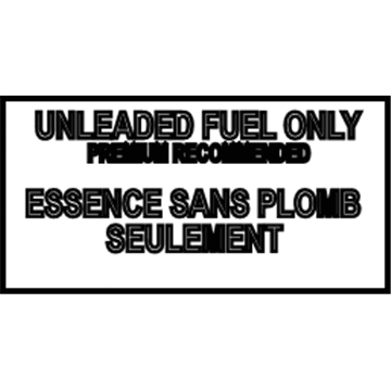 Cadillac 25633061 Fuel Label