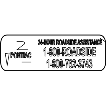 Pontiac 10294790 Info Label