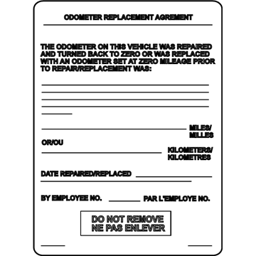 Pontiac 10443718 Info Label