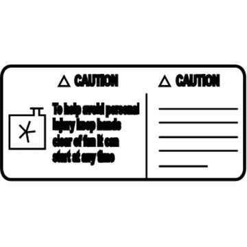 Pontiac 10309116 Caution Label