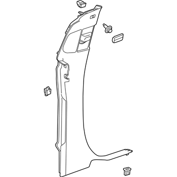 GM 23375938 Lock Pillar Trim, Black, Driver Side