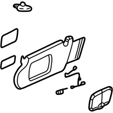 GM 15807610 Sunvisor, Gray, Driver Side