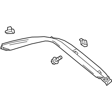 GM 39110044 Upper Gate Trim, Black, Passenger Side