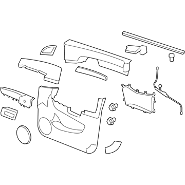 GM 23180639 Door Trim Panel, Urethane Black, Front Passenger Side