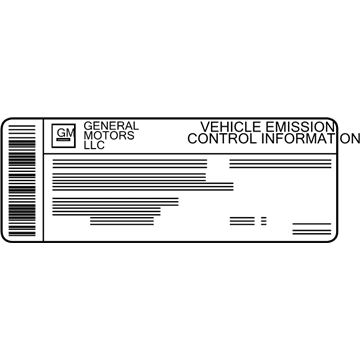 Chevy 92246963 Emission Label