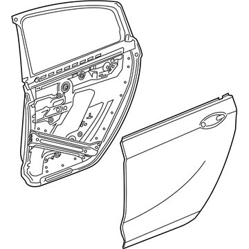 GM 39171976 Door Shell, Rear Driver Side