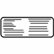 GM 10389134 Info Label GM 10389134 Info Label