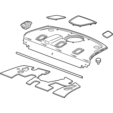 23284989 GM Package Tray Trim, Black, Rear Illustration 1 of 1