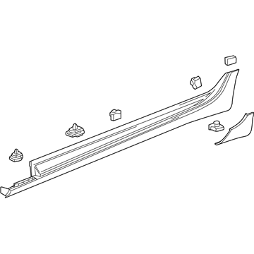 GM 23304192 Rocker Molding, Passenger Side 23304192 GM Rocker Molding, Passenger Side Illustration 1 of 1