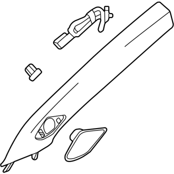 GM 42780751 Windshield Pillar Trim, Gray, Driver Side 42780751 GM Windshield Pillar Trim, Gray, Driver Side Illustration 1 of 1