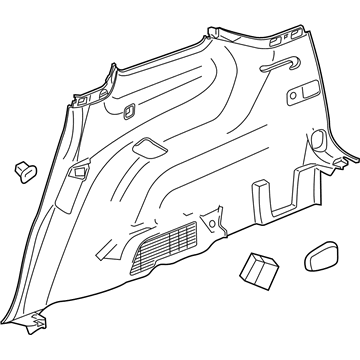 GM 84710059 Lower Quarter Trim, Black, Rear Driver Side 84710059 GM Lower Quarter Trim, Black, Rear Driver Side Illustration 1 of 1