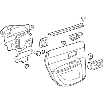 GM 15826784 Door Trim Panel, Gray, Rear Passenger Side 15826784 GM Door Trim Panel, Gray, Rear Passenger Side Illustration 1 of 1