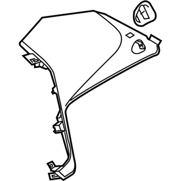 GM 23466424 Upper Trim Panel, Black, Passenger Side 23466424 GM Upper Trim Panel, Black, Passenger Side Illustration 1 of 1
