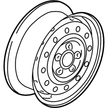 9595642 GM Wheel, Steel, Black Illustration 1 of 1