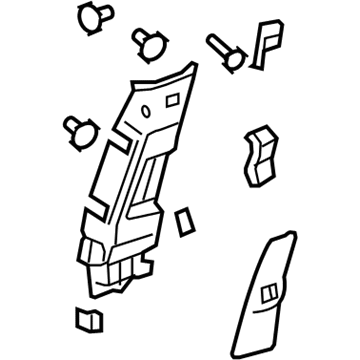 GM 22787190 Upper Center Pillar Trim, Inner Passenger Side 22787190 GM Upper Center Pillar Trim, Inner Passenger Side Illustration 1 of 1