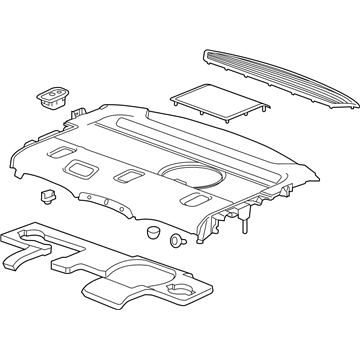 84258243 GM Package Tray Trim, Black, Rear Illustration 1 of 1
