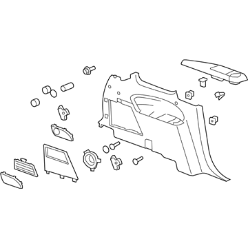 23389804 GM Quarter Trim Panel, Titanium, Rear Lower Driver Side Illustration 1 of 1