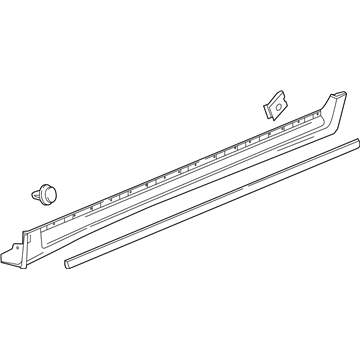 84453931 GM Rocker Molding, Black, Driver Side Illustration 1 of 1