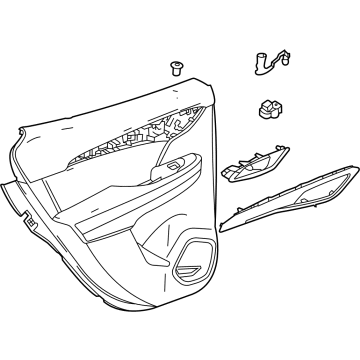 GM 84939587 Door Trim Panel, Black, Rear Driver Side 84939587 GM Door Trim Panel, Black, Rear Driver Side Illustration 1 of 1