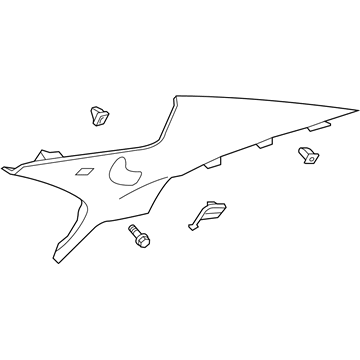 23217856 GM Upper Quarter Trim, Black, Passenger Side Illustration 1 of 1