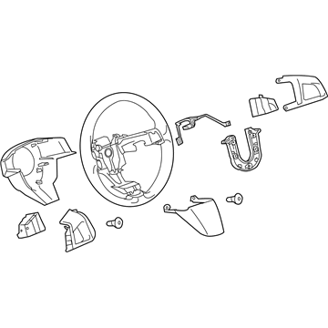 GM 20825355 Steering Wheel, Black 20825355 GM Steering Wheel, Black Illustration 1 of 1