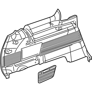 GM 15126451 Lower Quarter Trim, Passenger Side 15126451 GM Lower Quarter Trim, Passenger Side Illustration 1 of 1