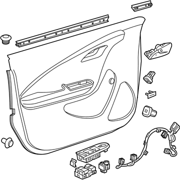 GM 23158757 Door Trim Panel, Ceramic White, Front Driver Side 23158757 GM Door Trim Panel, Ceramic White, Front Driver Side Illustration 1 of 1