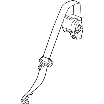 19367609 GM Lap & Shoulder Belt, Black, Rear Center Illustration 1 of 1