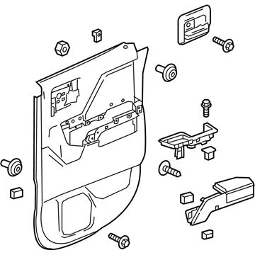 GM 84392009 Door Trim Panel, Gray, Rear Driver Side 84392009 GM Door Trim Panel, Gray, Rear Driver Side Illustration 1 of 1