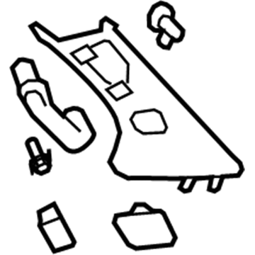 GM 22789052 Windshield Pillar Trim, Passenger Side 22789052 GM Windshield Pillar Trim, Passenger Side Illustration 1 of 1