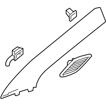 GM 84710111 Windshield Pillar Trim, Black, Driver Side 84710111 GM Windshield Pillar Trim, Black, Driver Side Illustration 1 of 1