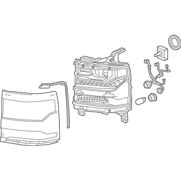 GM 84893095 Headlamp Assembly, Front Passenger Side 84893095 GM Headlamp Assembly, Front Passenger Side Illustration 1 of 1