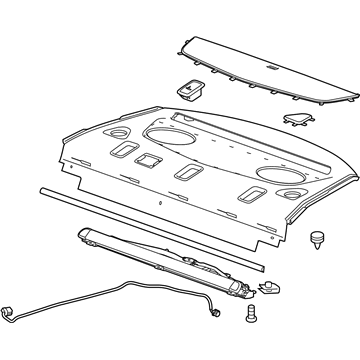 23192150 GM Package Tray Trim, Rear Illustration 1 of 1