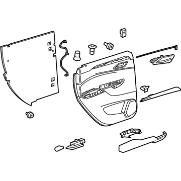 20940967 GM Door Trim Panel, Titanium, Rear Driver Side Illustration 1 of 1