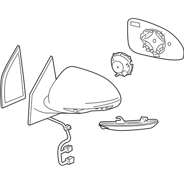 GM 22823953 Mirror Assembly, Rear Driver Side 22823953 GM Mirror Assembly, Rear Driver Side Illustration 1 of 1