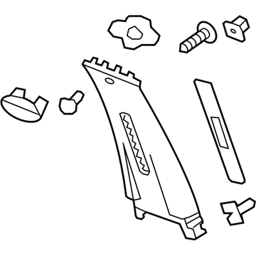 GM 25887571 Upper Center Pillar Trim, Titanium, Inner Driver Side 25887571 GM Upper Center Pillar Trim, Titanium, Inner Driver Side Illustration 1 of 1
