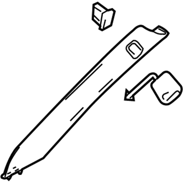 GM 15910375 Windshield Pillar Trim, Driver Side 15910375 GM Windshield Pillar Trim, Driver Side Illustration 1 of 1