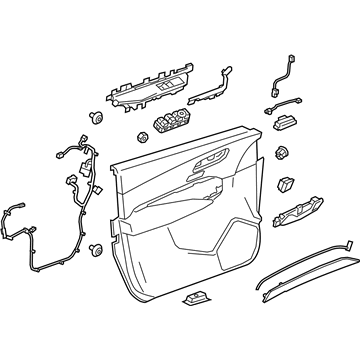 GM 84556847 Door Trim Panel, Black, Front Driver Side 84556847 GM Door Trim Panel, Black, Front Driver Side Illustration 1 of 1