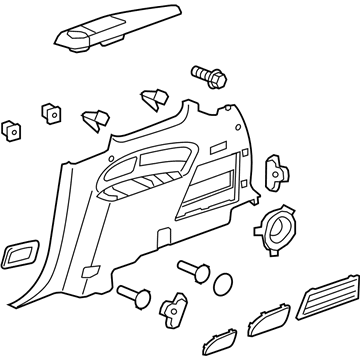 23389818 GM Quarter Trim Panel, Rear Lower Passenger Side Illustration 1 of 1