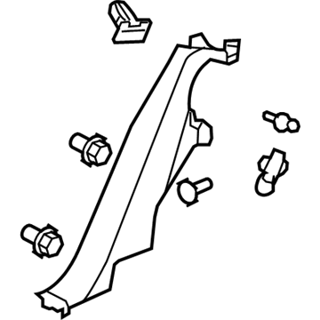 25946438 GM Lock Pillar Trim, Titanium, Rear Driver Side Illustration 1 of 1