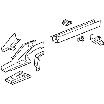 GM 13361251 Rail Assembly, Rear Passenger Side 13361251 GM Rail Assembly, Rear Passenger Side Illustration 1 of 1