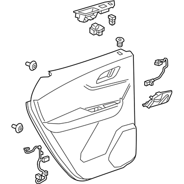 84610863 GM Door Trim Panel, Black, Rear Driver Side Illustration 1 of 1