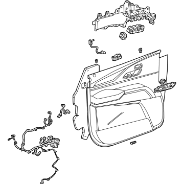 GM 85009895 Door Trim Panel, Black, Front Driver Side 85009895 GM Door Trim Panel, Black, Front Driver Side Illustration 1 of 1