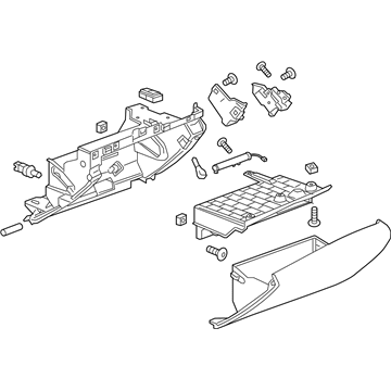 GM 84216048 Glove Box Assembly, Black 84216048 GM Glove Box Assembly, Black Illustration 1 of 1