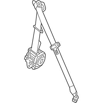 19302807 GM Lap & Shoulder Belt, Black, Driver Side Illustration 1 of 1