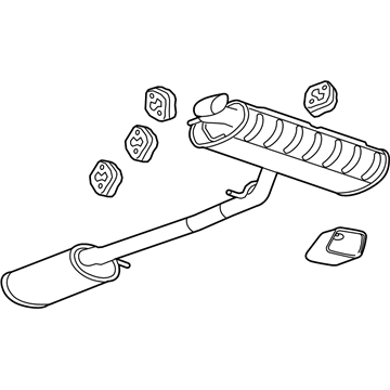 23442413 GM Muffler W/Tpipe Illustration 1 of 1